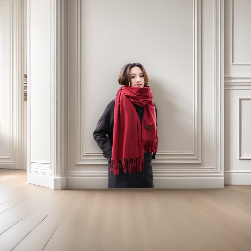 Solid color scarf, thick and warm women's autumn and winter new style details Picture