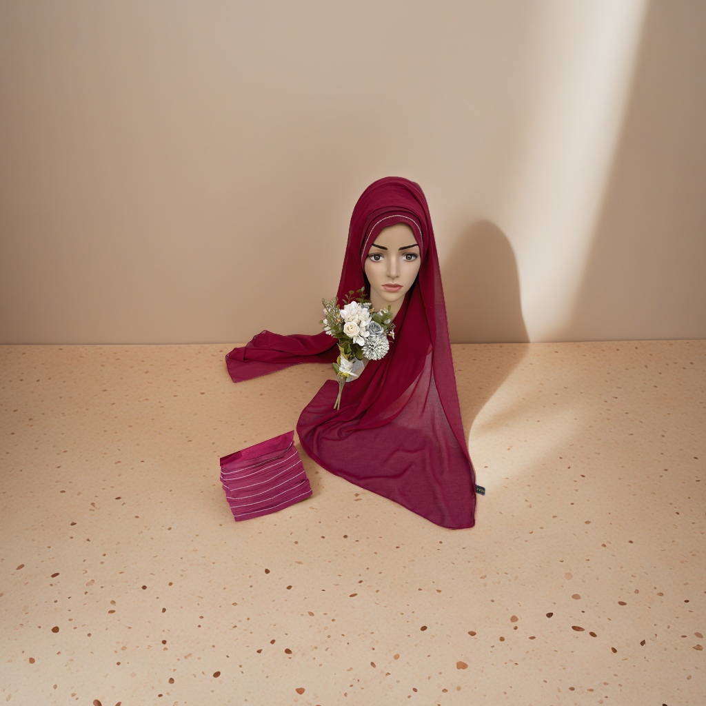 A classic and breathable pure cotton headscarf for Muslim women details Picture