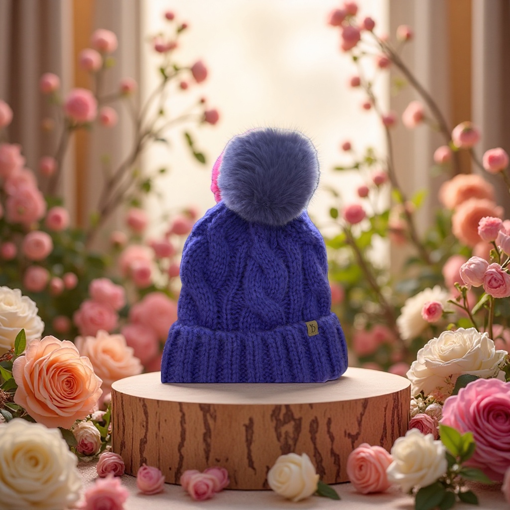 Hand-knitted Korean-style woolen women's hat, a thick and warm winter hat details Picture