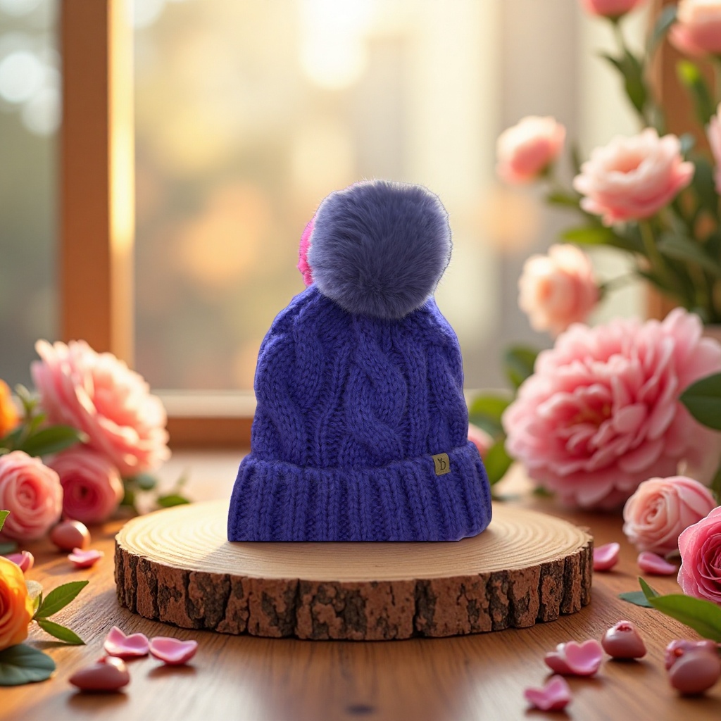 Hand-knitted Korean-style woolen women's hat, a thick and warm winter hat Application Scenario