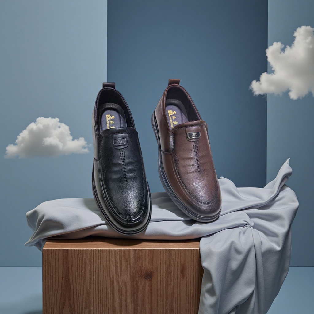 Senba Wolf men's top layer cowhide bean shoes for men's summer casual wear details Picture