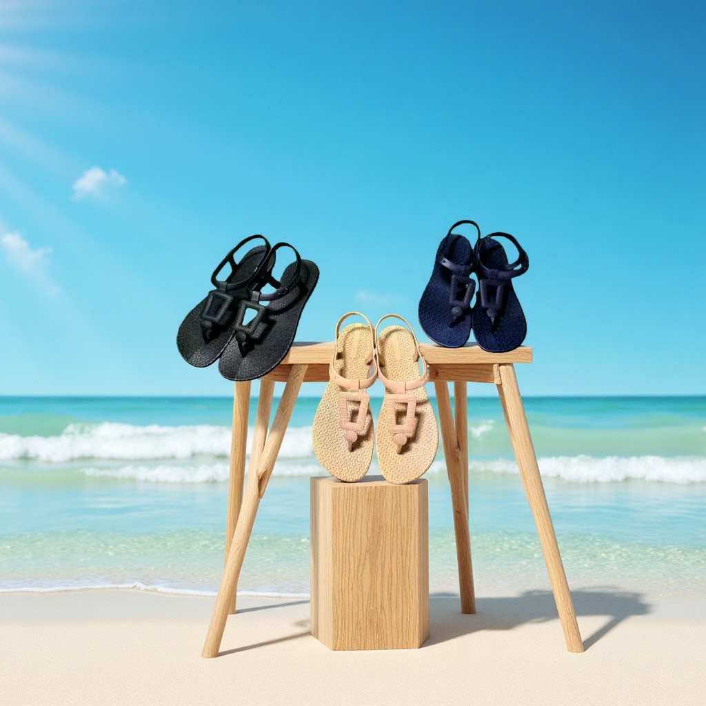 Summer beach and beach style large-sized women's flip-flops available for export details Picture