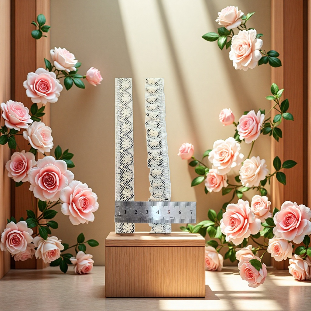棉线花边精致刺绣装饰边 100cm 精美缝纫辅料