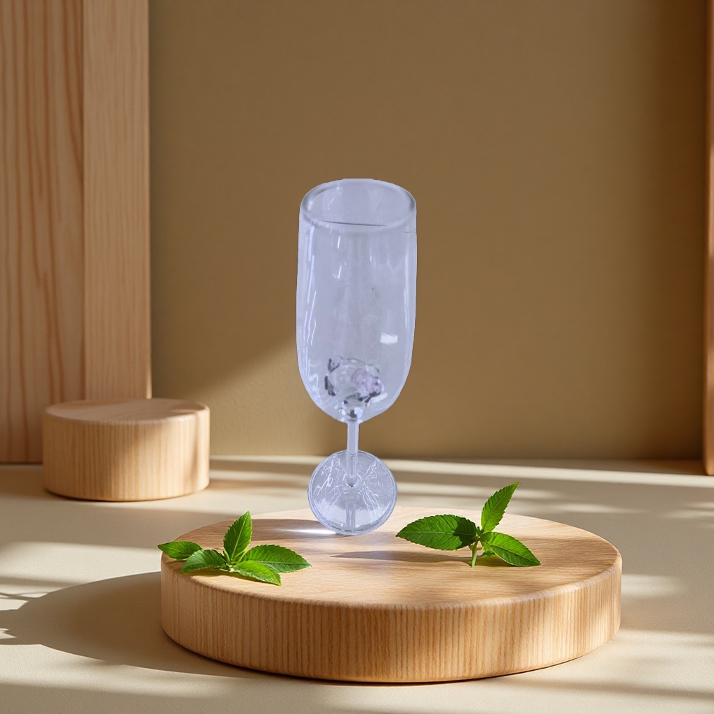 Glass water cup with handle, sun relief cup, glass thermos flask 180ml