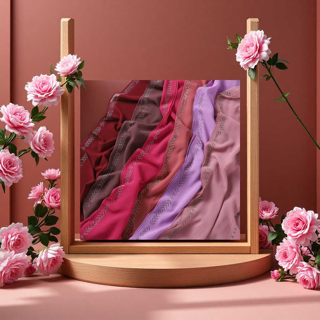 Elegant silk scarves for ladies, fashionable printed rectangular scarves for spring and summer