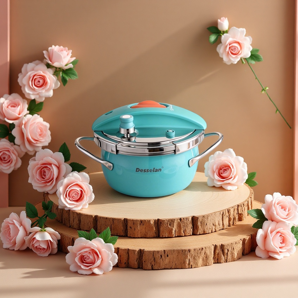 The enamel pressure cooker with a stainless steel inner pot is multi-functional for cooking rice and stewing soup