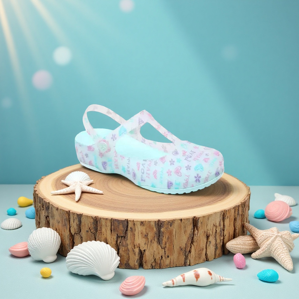 Anti-slip jelly-colored slippers and crocs for women in summer are comfortable, breathable and soft