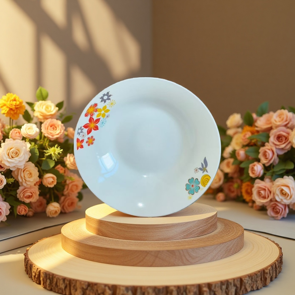 8寸陶瓷汤盘烤花印花陶瓷盘子碗盘陶瓷盘子陶瓷盘子细节图
