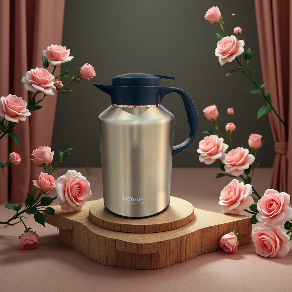 Large-capacity stainless steel insulated cup, 2000ml, heat and cold preservation, leak-proof lid