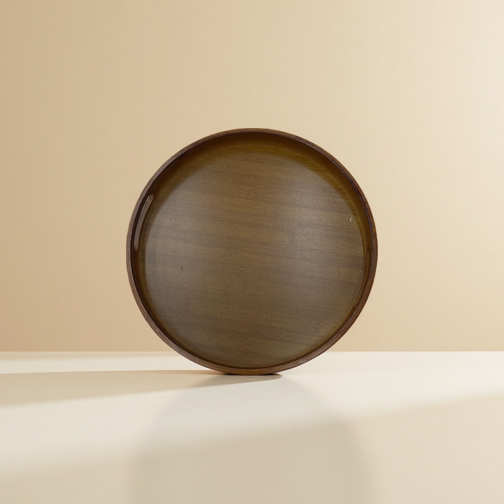 Brown Round Double-Ear Tray, 40X40cm details Picture