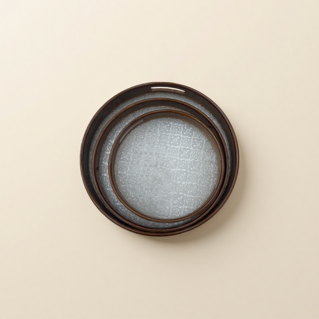 Round Double Ears Brown (Organic Plate Bottom) details Picture