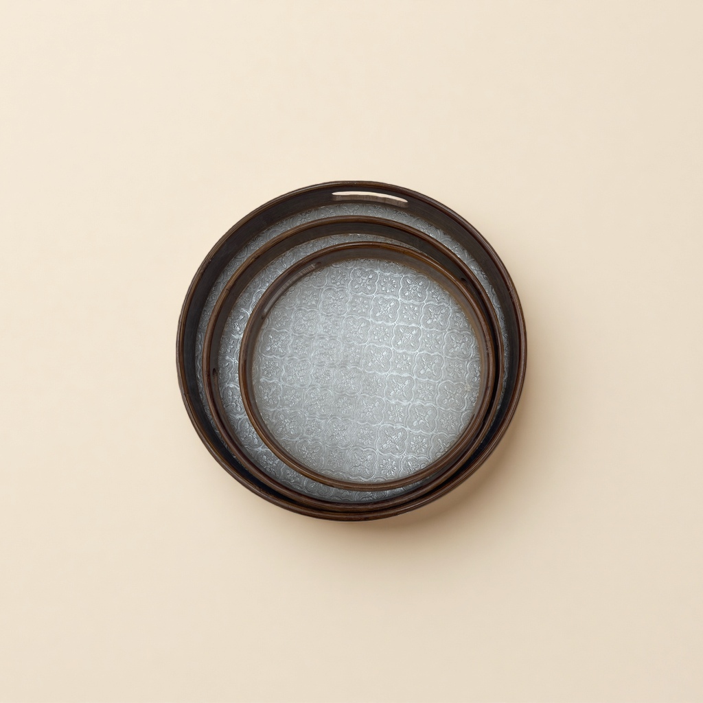 Round Double Ears Brown (Organic Plate Bottom) Specification drawing