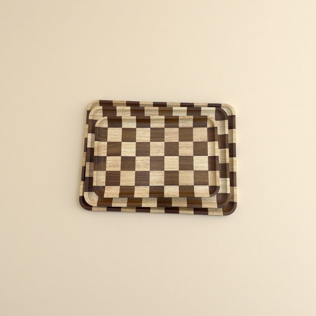 A Rectangular Three-Piece Set With A Checkerboard Pattern Application Scenario