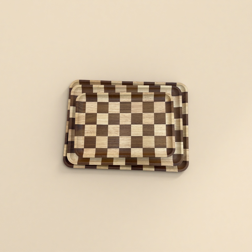 A Rectangular Three-Piece Set With A Checkerboard Pattern details Picture