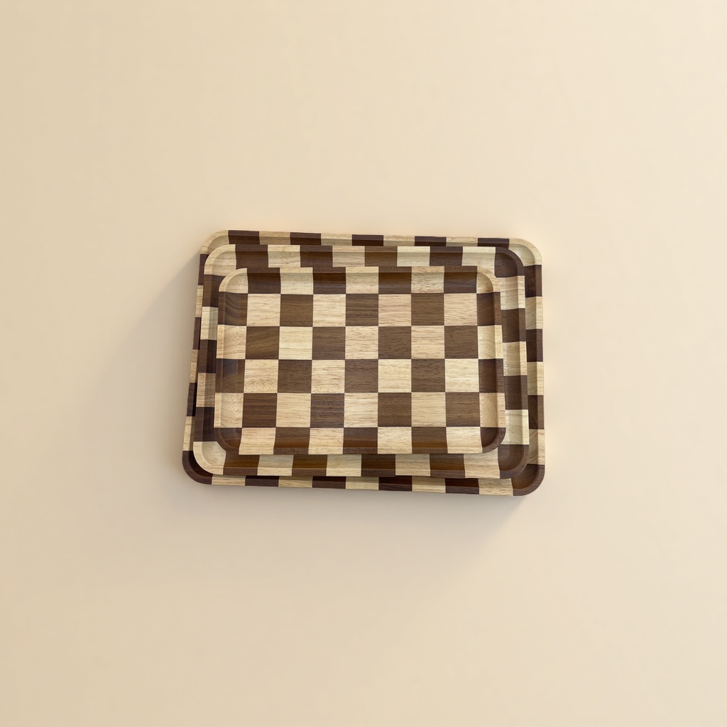 A Rectangular Three-Piece Set With A Checkerboard Pattern Specification drawing