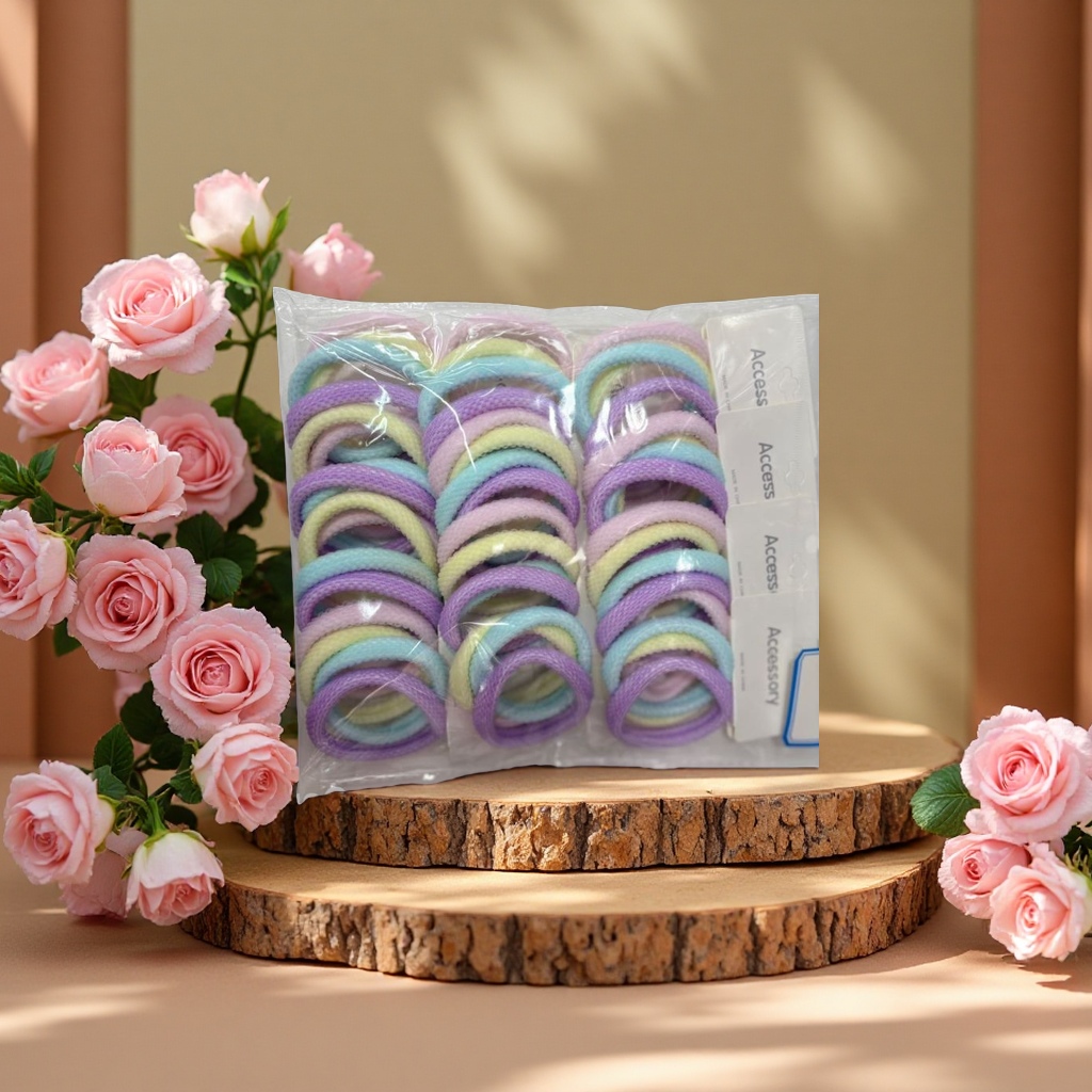 4 high-elasticity striped hair bands, seamless, high-end jacquard style tag headband