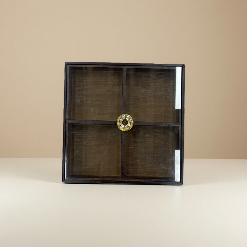 The Four-Compartment Candy Box Is Brown