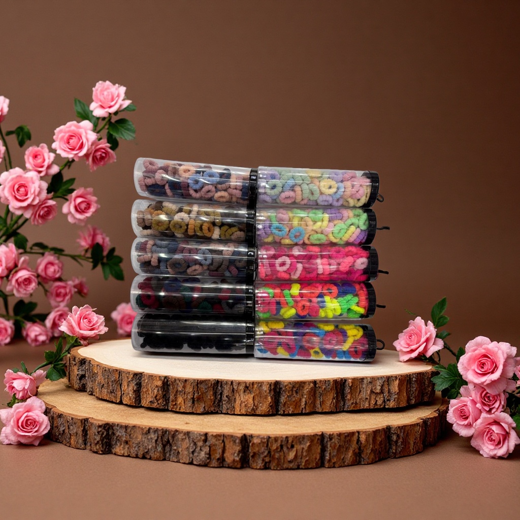 70 buckets of cute popcorn towel hoop hair ties for children and fashionable hair accessories for girls to tie their hair