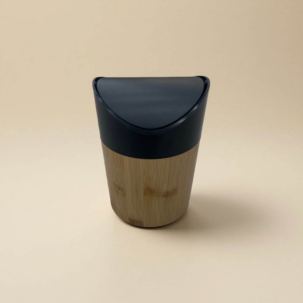 Black Desktop Trash Can