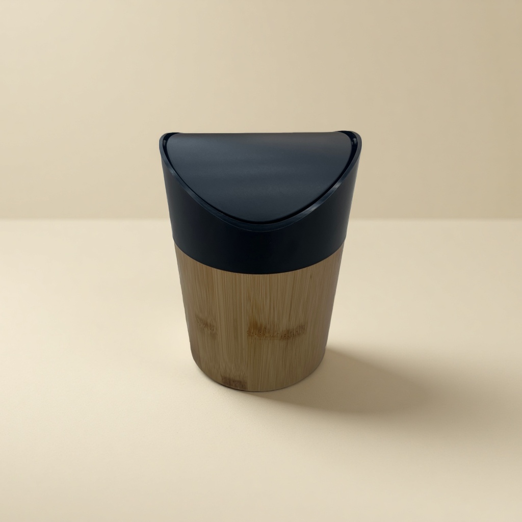Black Desktop Trash Can Application Scenario