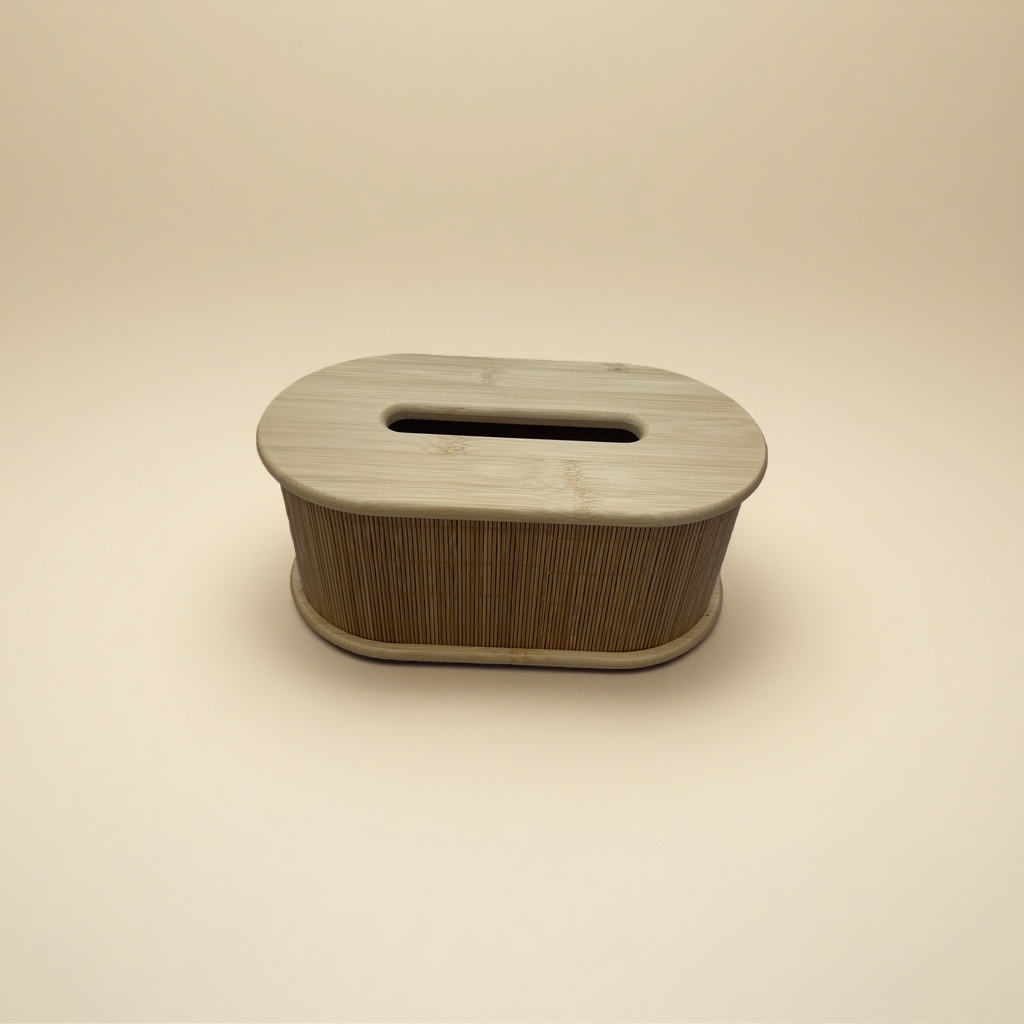 Oval-Shaped Natural-Color Tissue Box Application Scenario