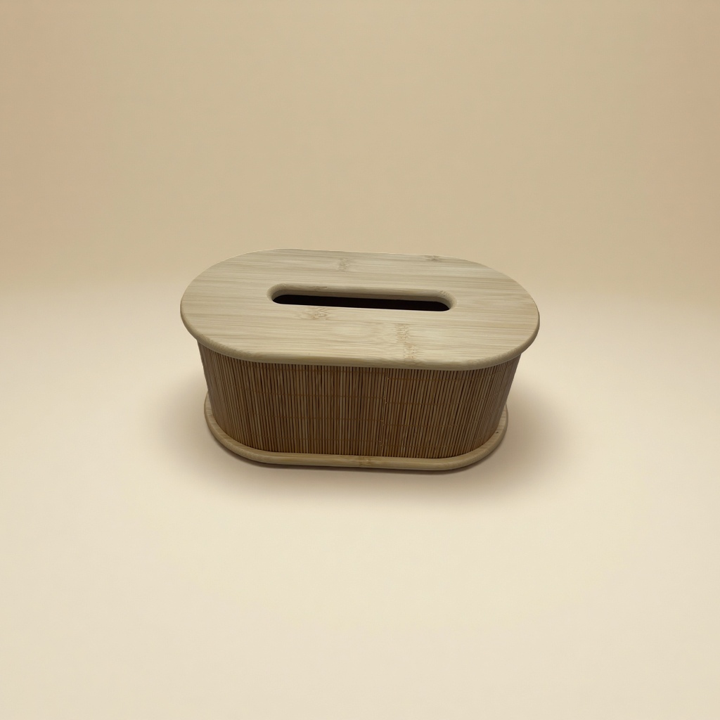 Oval-Shaped Natural-Color Tissue Box