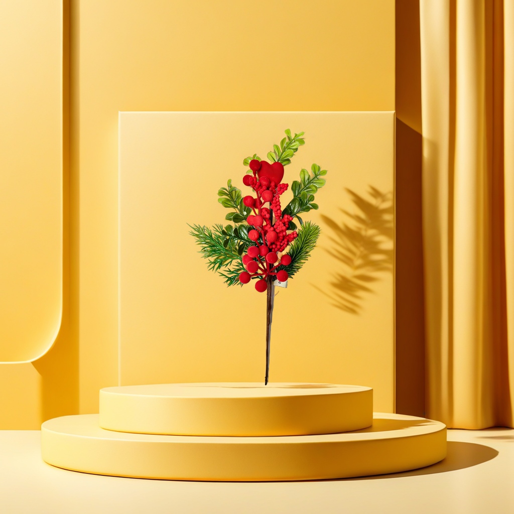 Christmas bouquets with red flowers, festive decorative gifts, and excellent presents details Picture