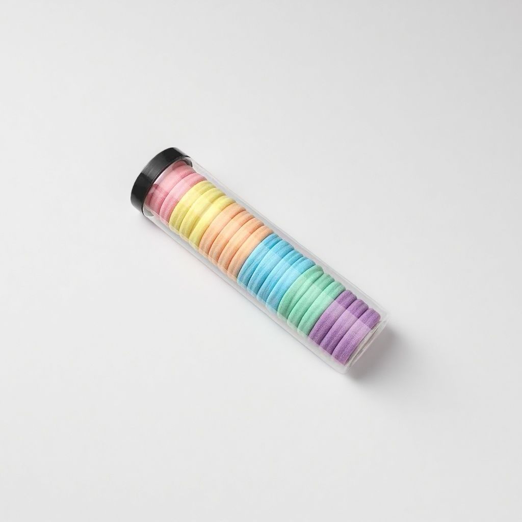Korean version 20 cans of seamless high-elasticity towel bands, hairbands that won't damage hair, simple coffee-colored hair ties. 154112716 Item Picture