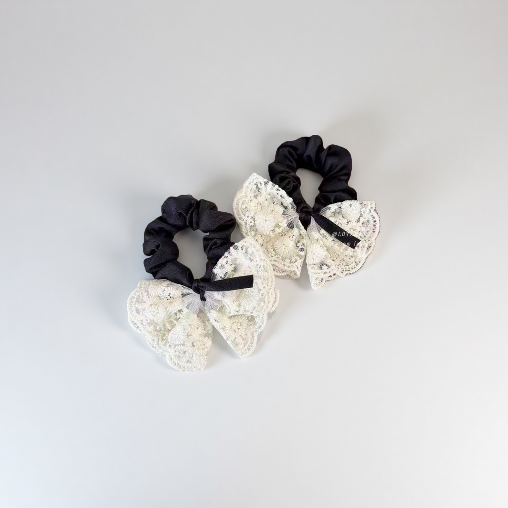 Retro lace large intestine hair band for women, 2025 new style, high-end look, tied ponytail, high-elasticity and durable hair band headwear details Picture