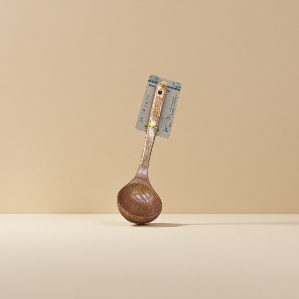 A Large Oil Spoon Made Of Nanmu Wood Application Scenario