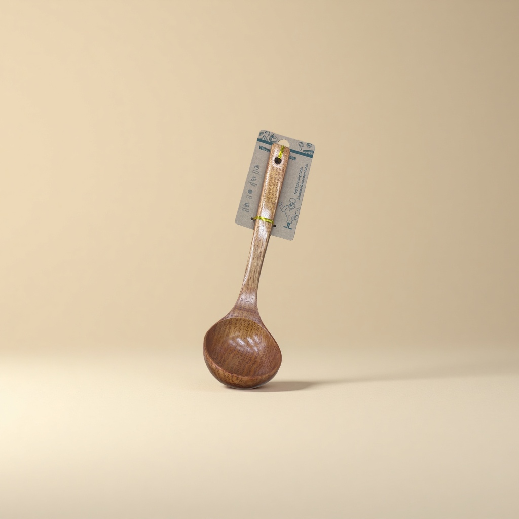 A Large Oil Spoon Made Of Nanmu Wood details Picture