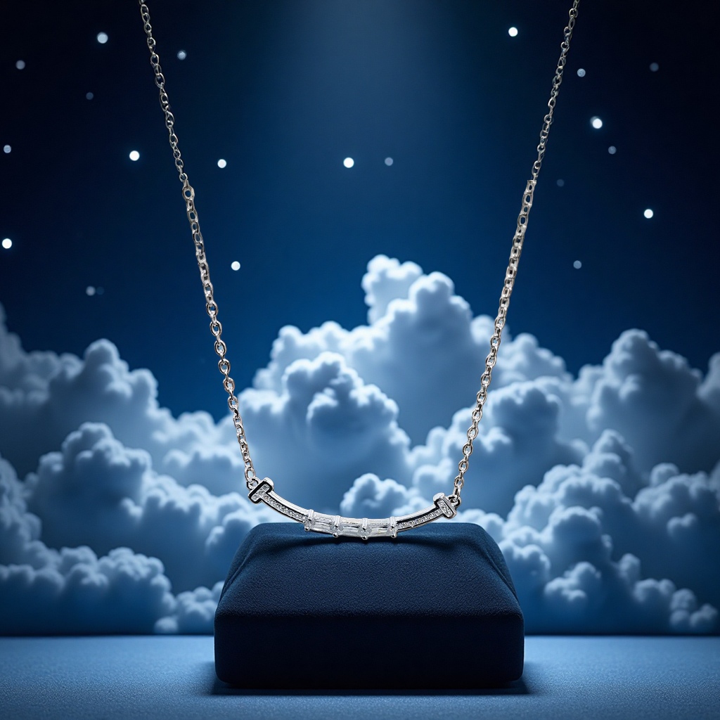 S990 pure silver Smiling Face Necklace, a simple, fashionable and versatile accessory for women with a light luxury design Specification image