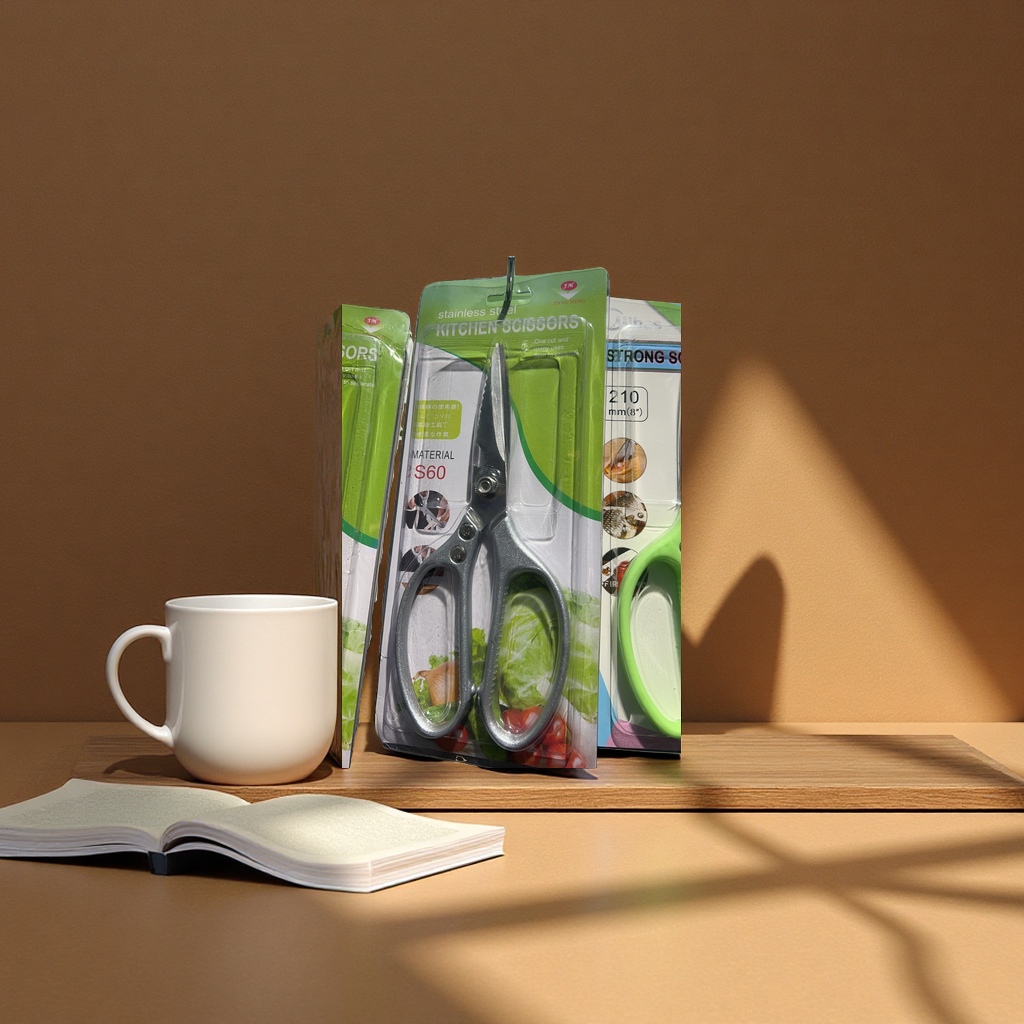 Tijeras hogar acero inoxidable grande antideslizante manija oficina corte de papel cuchilla