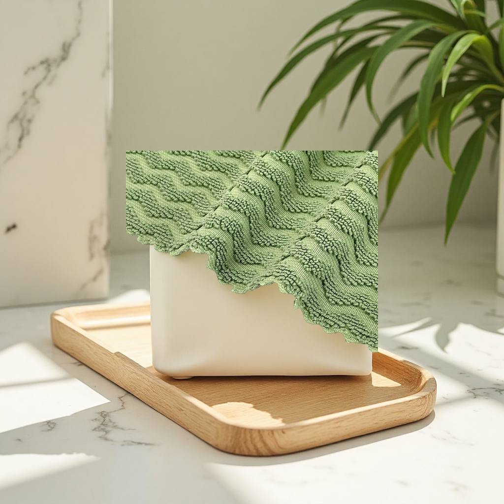 W-patterned double-sided cleaning cloth, thickened, absorbent and non-shedding, kitchen dishcloth, household glass cleaning wonder cloth Application Scenario