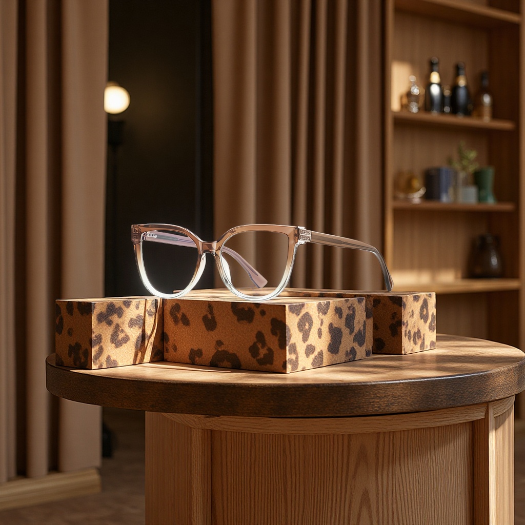 Large-frame anti-blue light 2282 autumn and winter leopard print fashionable glasses frame, European and American fashionable and exquisite flat light glasses Application Scenario