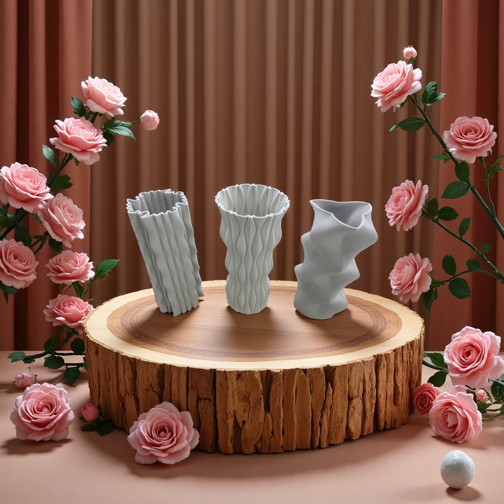 3D立体花瓶创意装饰摆件家居美化收纳盒