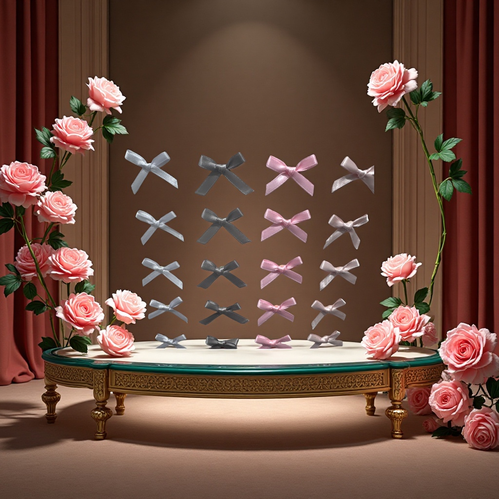 A cute, sweet and fashionable bow hair accessory set for women, featuring hair bands and hairpins