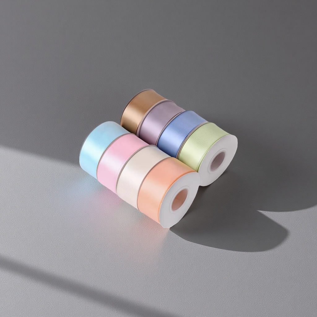 3.8cm double-sided encrypted solid color silk ribbon colored polyester satin ribbon cake bouquet gift packaging Handmade diy factory wholesale