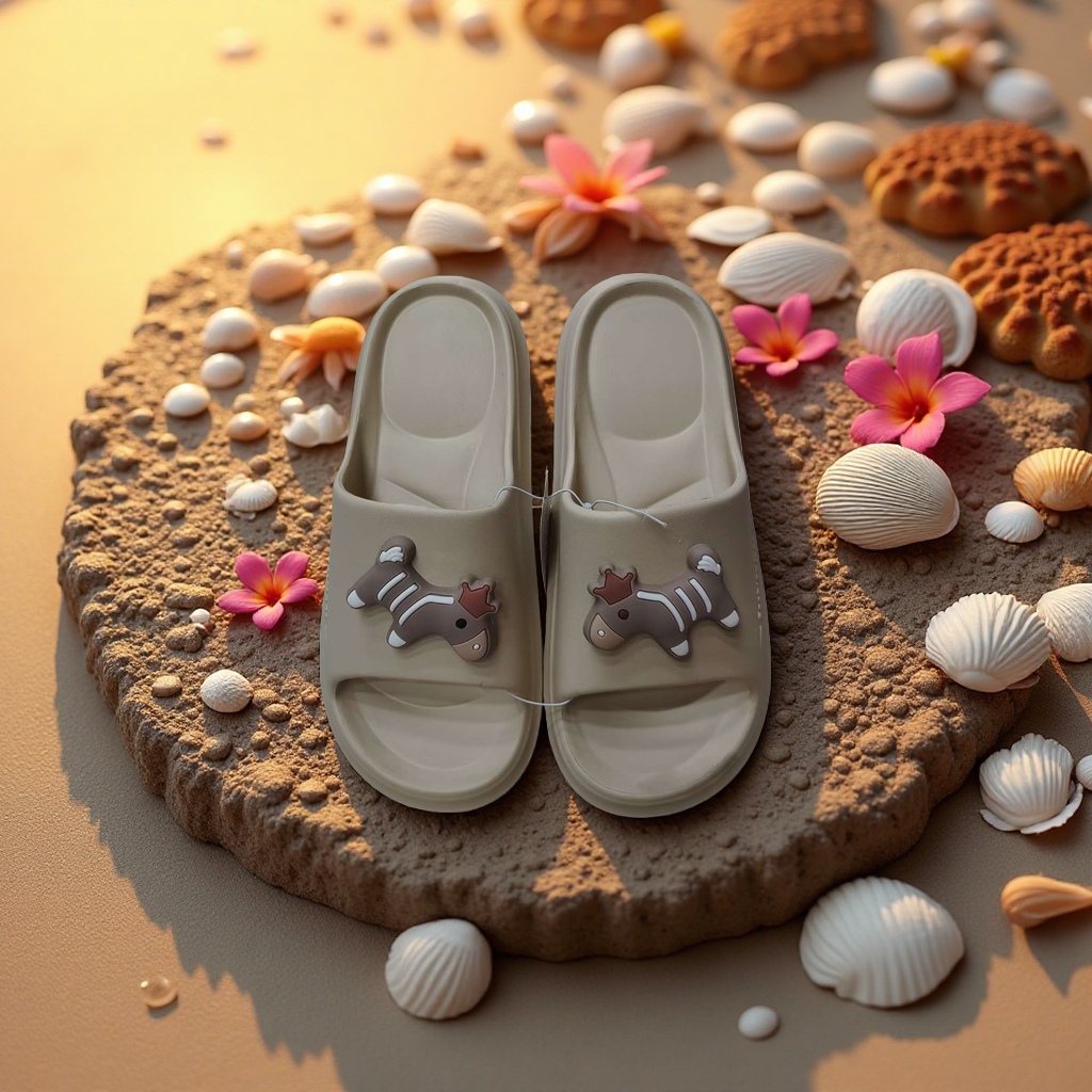 Summer home women's breathable, comfortable and anti-slip soft-soled slippers in brown pony style Application Scenario