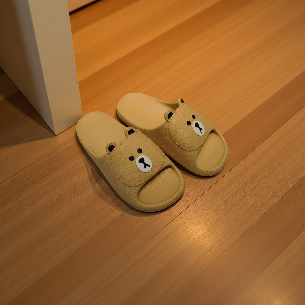 Summer home women's breathable, comfortable and anti-slip soft-soled slippers in yellow bear style Application Scenario