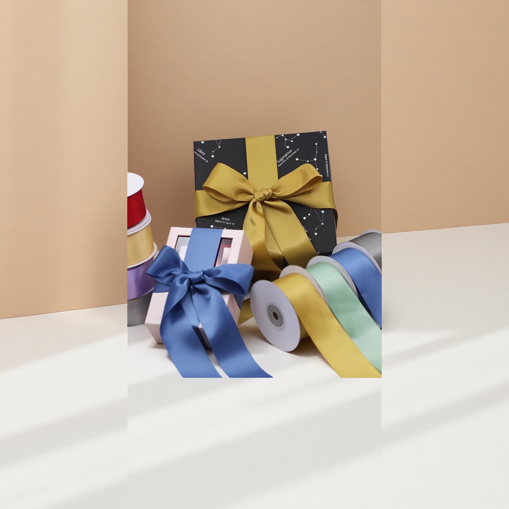 3.2cm Double-sided encrypted solid color silk ribbon colored polyester satin ribbon cake bouquet gift packaging Handmade diy factory wholesale