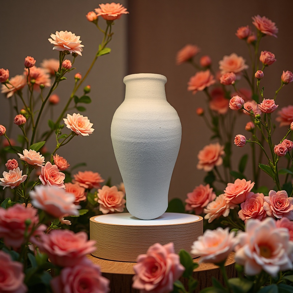 The white ceramic vase is a simple and modern home decoration item Specification image