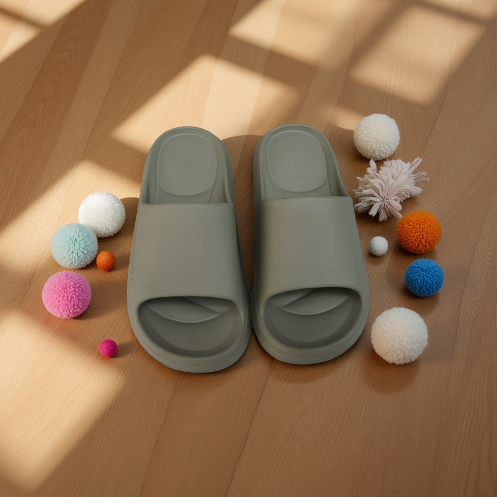 Summer home women's breathable, comfortable and anti-slip soft-soled slippers 1602A green details Picture