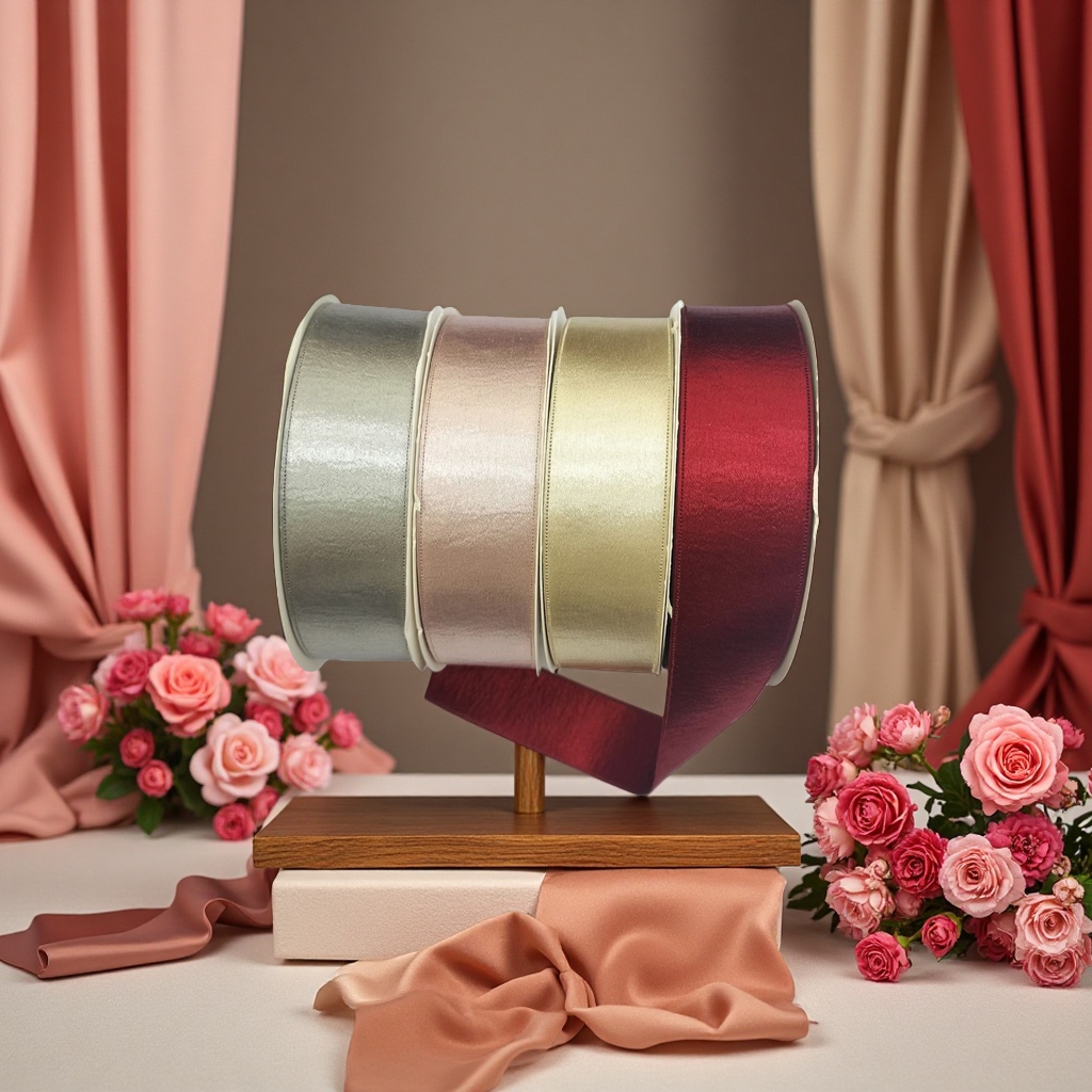 4cm double-sided glittering velvet ribbon, gold and silver pink glossy satin webbing, diy bow hair accessory material, clothing accessory
