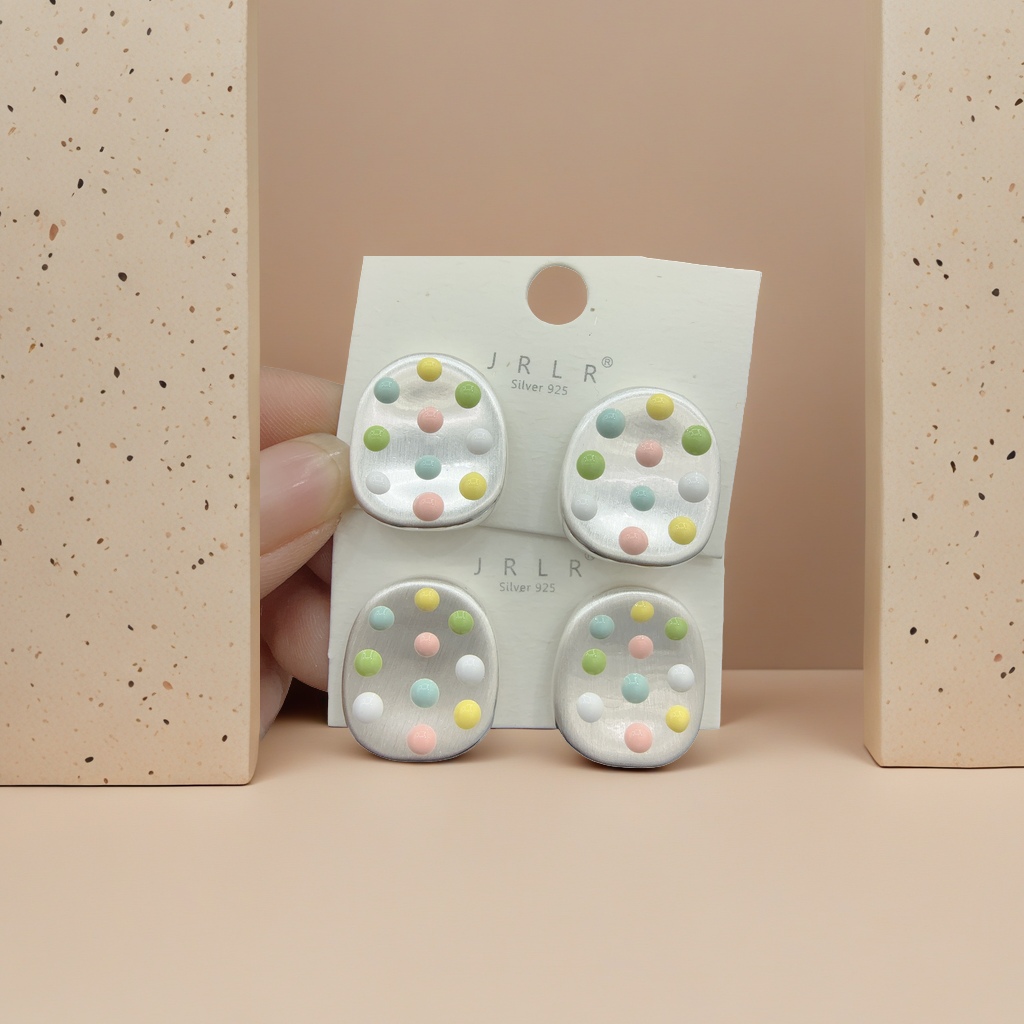 Korean-style fashionable and simple summer, fresh and elegant, colorful brushed earrings and stud earrings are super beautiful accessories