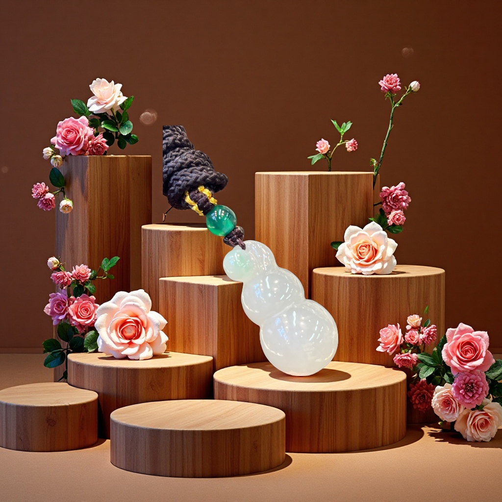 天然翡翠葫芦福缘吊坠简约饱满大气