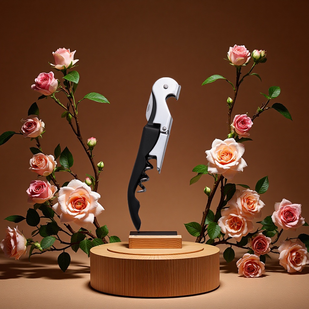 Manual stainless steel screw professional tool for wine bottle opener, durable and portable Specification image