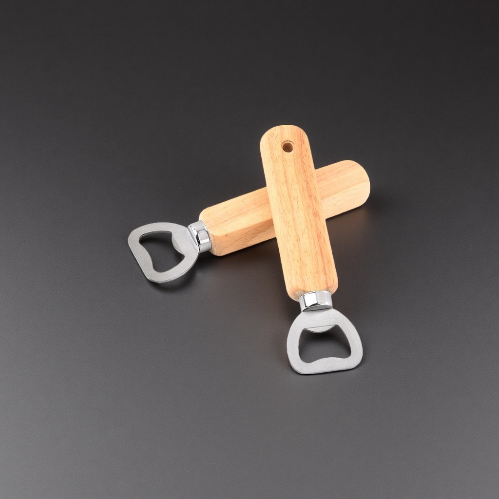 Wooden handle bottle opener, thickened stainless steel, durable, anti-slip grip, wine bottle opener, wooden product details Picture