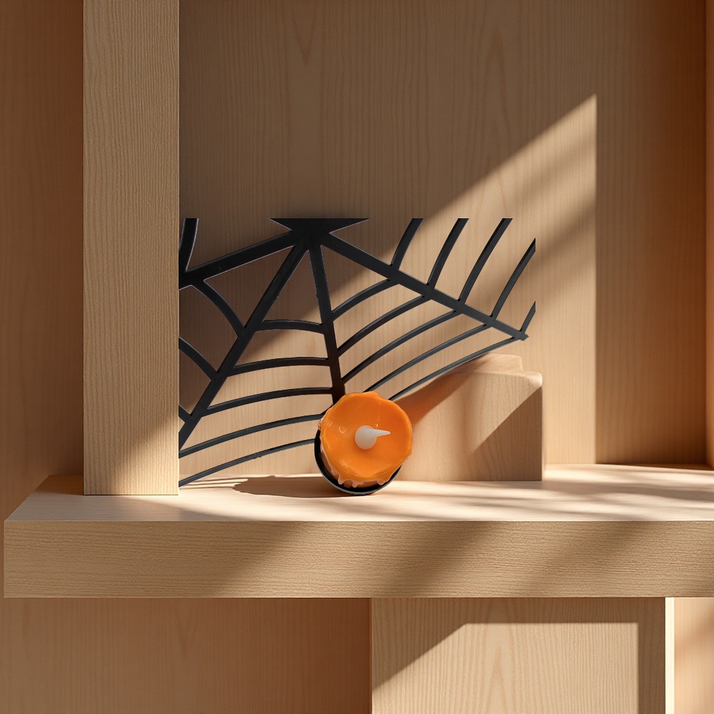 Halloween spider web-shaped candle lamp atmosphere decorative light Specification image