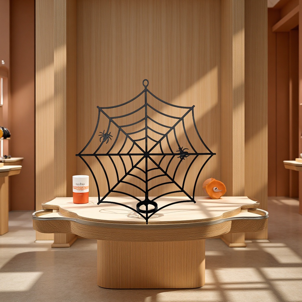 Halloween spider web-shaped candle lamp atmosphere decorative light details Picture